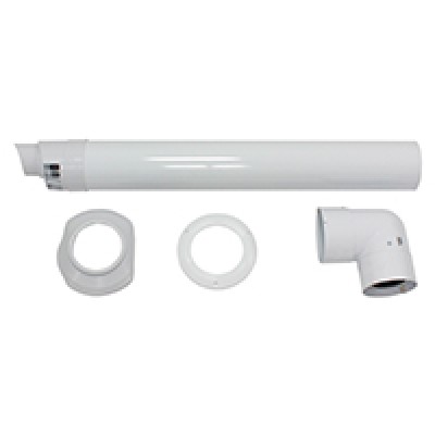 303810 Vaillant Комплект дымохода для концентрической системы DN 60/100 длиной 740 мм (отвод 90°, хомут, декоратив 303810 Vaillant Комплект дымохода для концентрической системы DN 60/100 длиной 740 мм (отвод 90°, хомут, декоратив