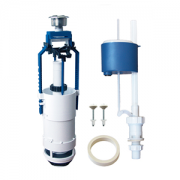 Арматура для бачка ниж/подвод кнопка хром 2/реж Уклад АБ77.57.14.3