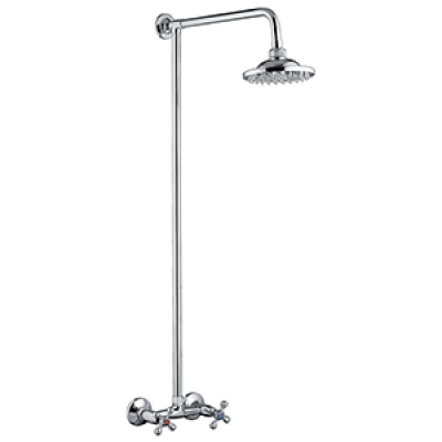 Душевая стойка со смесителем L2408 двуручный б/излива кер/затвор штанга с тропическим душем Ledeme Душевая стойка со смесителем L2408 двуручный б/излива кер/затвор штанга с тропическим душем Ledeme