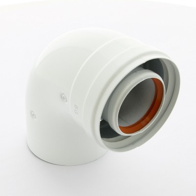 KHG71410151 BAXI Коаксиальный DN 60/100 отвод 90 гр без муфты KHG71410151 BAXI Коаксиальный DN 60/100 отвод 90 гр без муфты