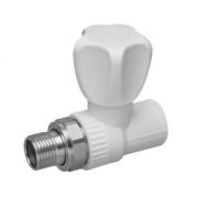Кран PP-R шаровой радиаторный 20х1/2" пр белый 