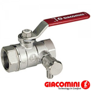 Кран шаровой латунь Ду40 вр/вр со спускником рычаг Giacomini R250DS