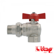 Кран шаровой латунь угловой Ду20 вр/нр разъемн с нак/г полнопроходной бабочка ITAP 298