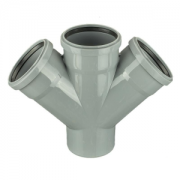 Крестовина ПП 110х110х110/45 1/плоскостн безнап в/к серая Политэк