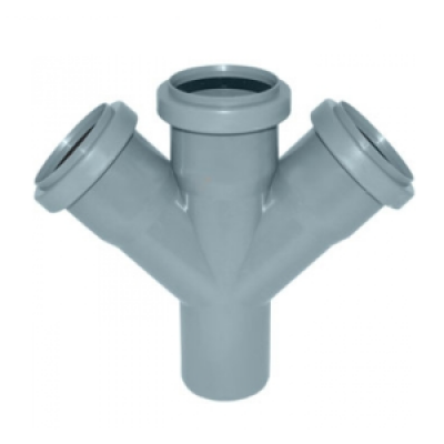 Крестовина ПП 50х50х50/45 1/плоскостн безнап в/к серая Политэк Крестовина ПП 50х50х50/45 1/плоскостн безнап в/к серая Политэк