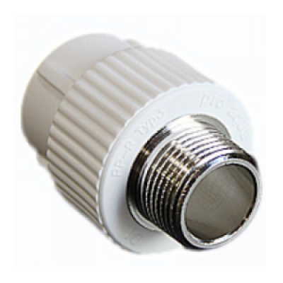 Муфта PP-R комбинир 20х1/2" нр белая Политэк (70шт) Муфта PP-R комбинир 20х1/2" нр белая Политэк (70шт)