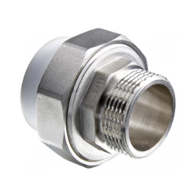 Муфта PP-R комбинир 20х1/2" разъемная нр белая Муфта PP-R комбинир 20х1/2" разъемная нр белая