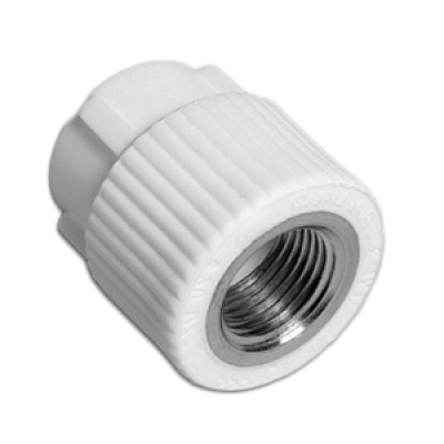 Муфта PP-R комбинир 20х1/2" вр белая Политэк (90шт) Муфта PP-R комбинир 20х1/2" вр белая Политэк (90шт)