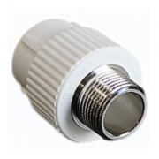 Муфта PP-R комбинир 25х1/2" нр белая Политэк (50шт)