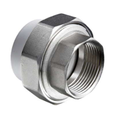 Муфта PP-R комбинир 50х1 1/2" разъемная вр белая Муфта PP-R комбинир 50х1 1/2" разъемная вр белая