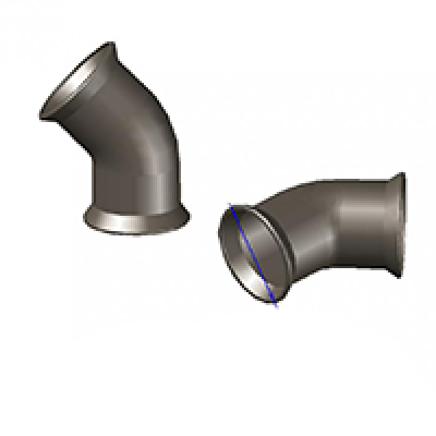 Отвод чугун ВЧШГ ОР Ду300 с ЦПП оцинкованный 45гр Тайтон Отвод чугун ВЧШГ ОР Ду300 с ЦПП оцинкованный 45гр Тайтон