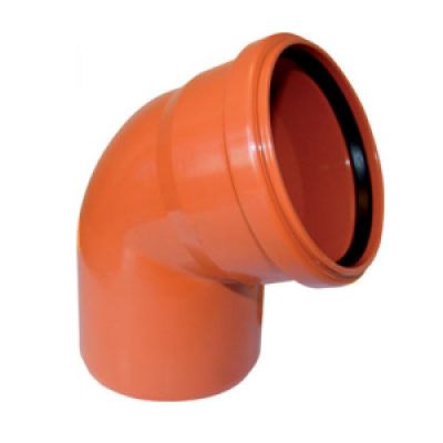 Отвод НПВХ 110/45 безнап в/к коричневый Отвод НПВХ 110/45 безнап в/к коричневый