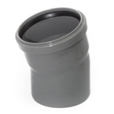 Отвод ПП 110/15 безнап в/к серый Политэк Отвод ПП 110/15 безнап в/к серый Политэк