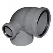 Отвод ПП 110/90 безнап с выходом 50 правый в/к серый Политэк