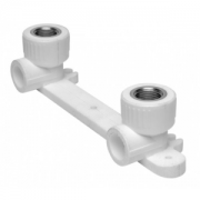 Планка установочная PP-R 20х1/2" под смеситель вр с креплением белая Политэк (5шт)