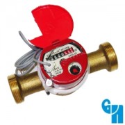 Счетчик импульсный универсальный г/в х/в крыльчатый одноструйный СКБИ Ру16 Ду25 +90С L=170мм НР в комплекте 10л/имп Водоприбор