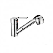 Смеситель д/мойки L6063 одноручный выдвижной излив кер/картридж Ledeme