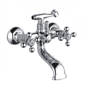 Смеситель д/ванны L2319 двуручный поворотный излив 300мм керамический картридж 35мм Ledeme 