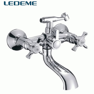 Смеситель д/ванны L3011 двуручный кор/излив кер/затвор Ledeme Смеситель д/ванны L3011 двуручный кор/излив кер/затвор Ledeme