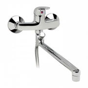 Смеситель д/ванны одноручный Сириус длин/излив кер/картридж Vidima B2994AA/ВА011АА 