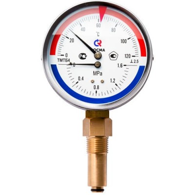 Термоманометр ТМТБо (0-1,0 МПа) Дк80 G1/2" +150С осевой Росма Термоманометр ТМТБо (0-1,0 МПа) Дк80 G1/2" +150С осевой Росма