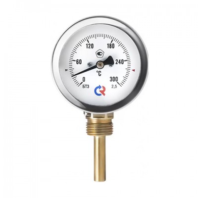 Термометр биметаллический БТ-52.211 Дк100 L=46х6мм G1/2" +120С радиальный Термометр биметаллический БТ-52.211 Дк100 L=46х6мм G1/2" +120С радиальный