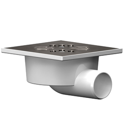 Трап PP горизонт 150х150 Дн110 решетка сталь нерж Татполимер Трап PP горизонт 150х150 Дн110 решетка сталь нерж Татполимер