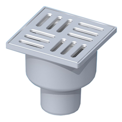 Трап PP вертик ТА1212 150х150 Дн110 решетка сталь нерж Ани Трап PP вертик ТА1212 150х150 Дн110 решетка сталь нерж Ани