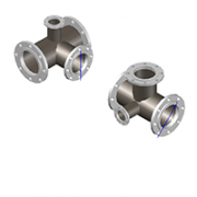 Тройник фланцевый чугун ВЧШГ ППТФ Ду100х100 с ЦПП оцинкованный с пожарной подставкой