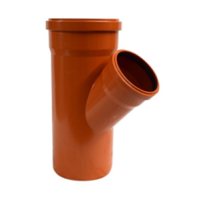 Тройник НПВХ 110х110/45 безнап в/к коричневый Тройник НПВХ 110х110/45 безнап в/к коричневый