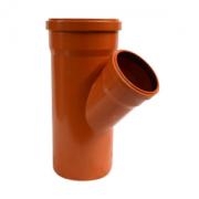 Тройник НПВХ 200х110х200/45 переходной безнап в/к коричневый 