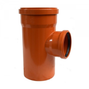 Тройник НПВХ 200х110х200/90 переходной безнап в/к коричневый 