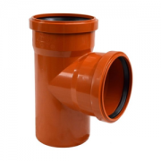 Тройник НПВХ 200х200/90 безнап в/к коричневый 
