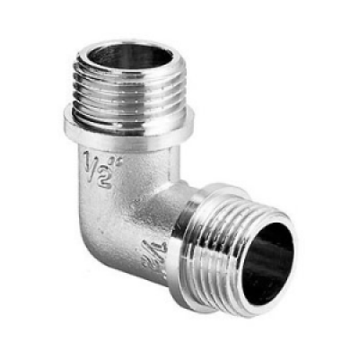 Угольник латунь никель Ду20 нр/нр Угольник латунь никель Ду20 нр/нр