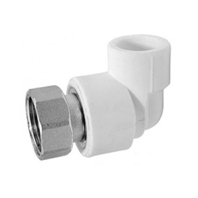 Угольник PP-R 25х3/4" с нак/г 90гр вр белый Угольник PP-R 25х3/4" с нак/г 90гр вр белый