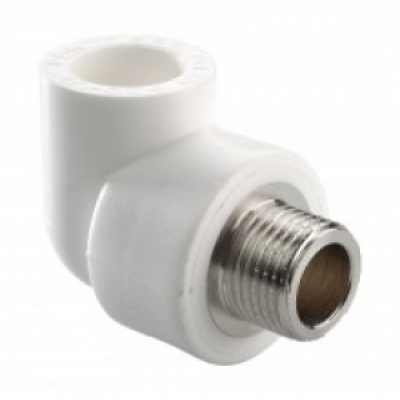 Угольник PP-R комбинир 20х1/2" 90гр нр белый Политэк (50шт) Угольник PP-R комбинир 20х1/2" 90гр нр белый Политэк (50шт)