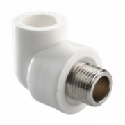 Угольник PP-R комбинир 25х1/2" 90гр нр белый Политэк (40шт)