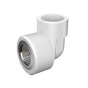 Угольник PP-R комбинир 25х1/2" 90гр вр белый Политэк (50шт)