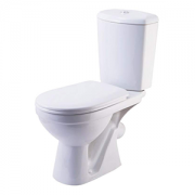 Унитаз компакт напольный Комфорт белый кос/выпуск ниж/подвод кнопка хром в/к Киров 